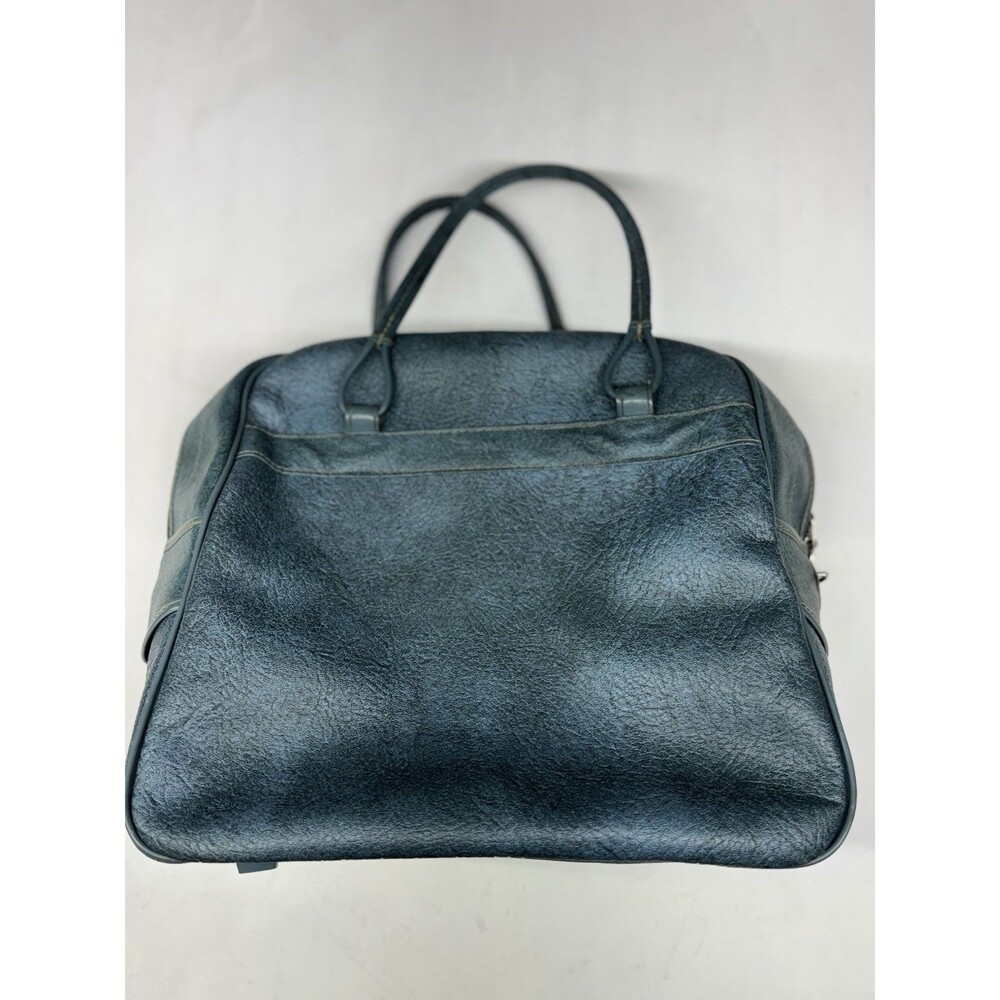 Vintage Skyway Carry On Travel Bag Handles Zip Close Lock Light Blue 60s 70s 80s